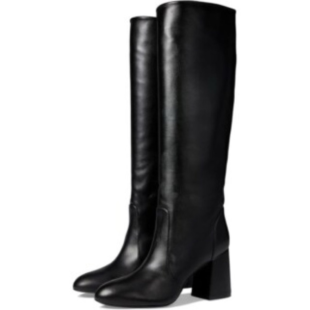 NWT Stuart Weitzman Flareblock 85 Slouch Black Knee-High Boots